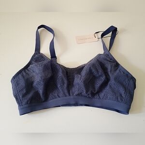 Understance Cate Wireless Soft Cup Bra 36D/DD Crown Blue NWT